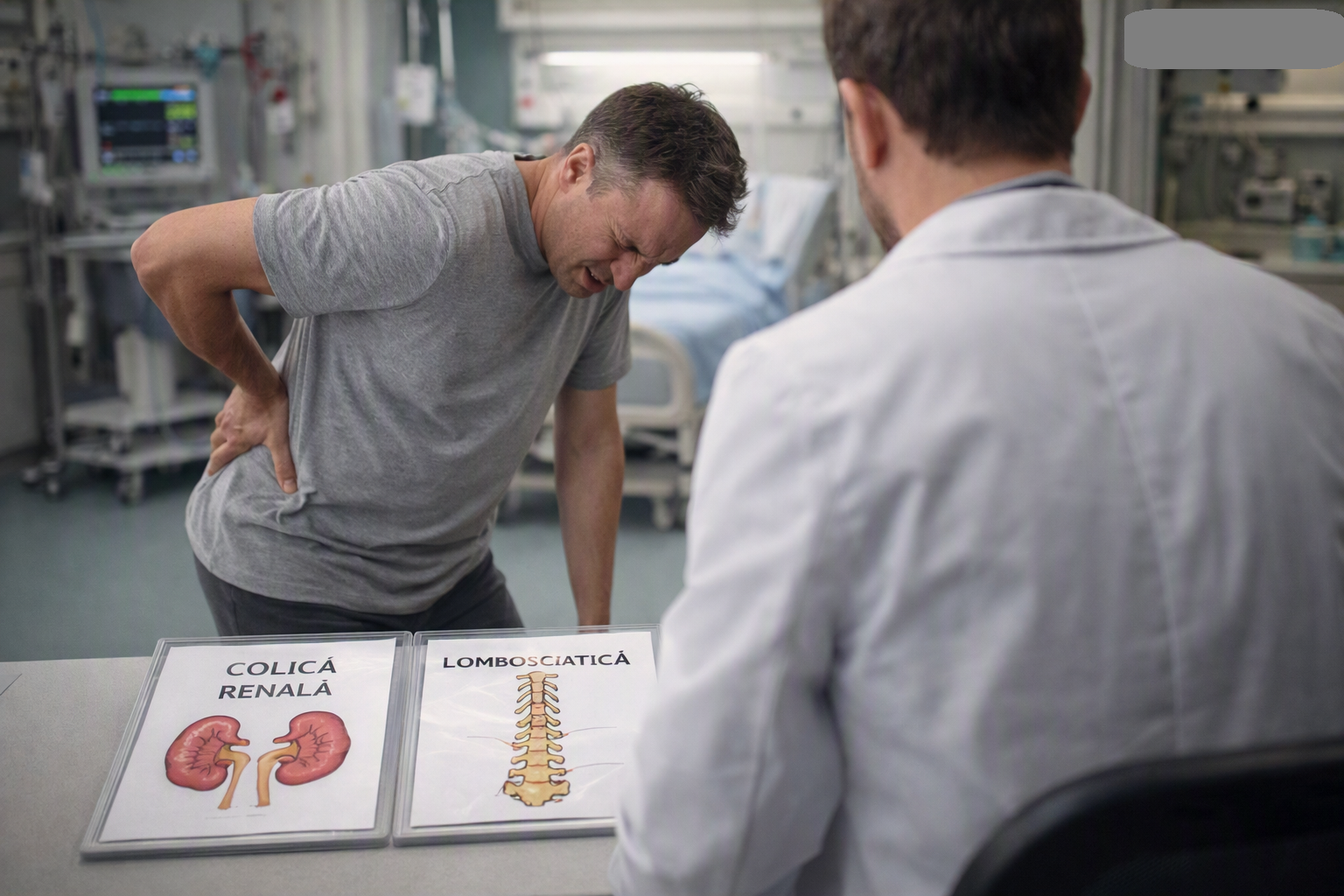 pacient cu durere lombara acuta la medic triaj colica renala vs lombosciatica