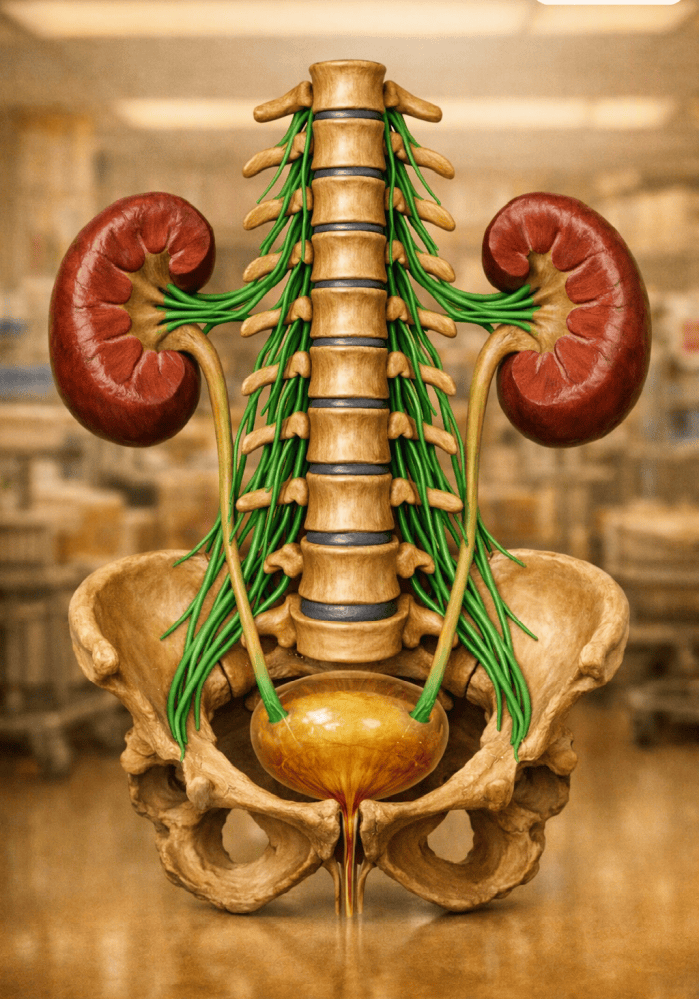 model 3d raport anatomic rinichi si coloana vertebrala lombara