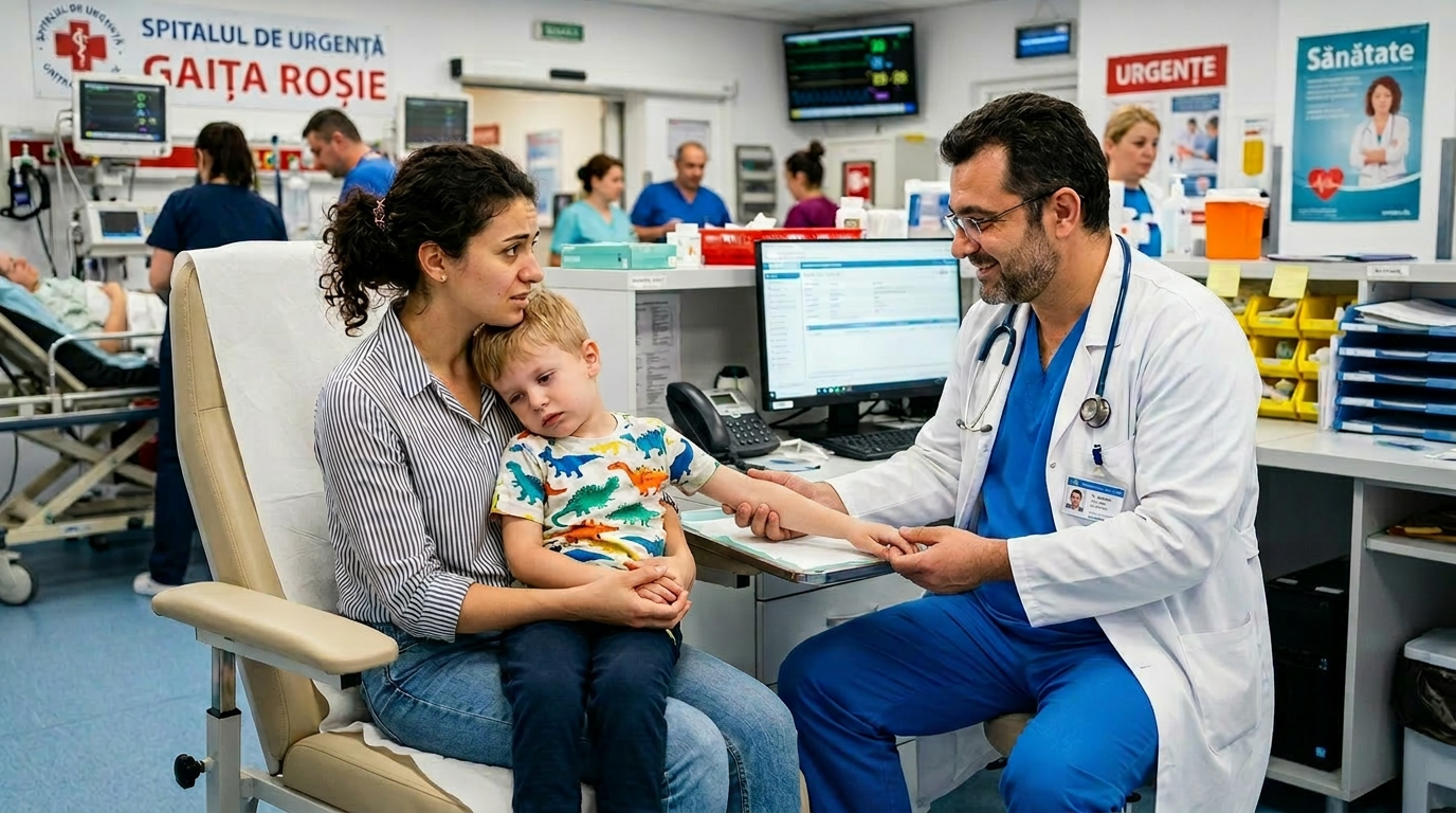 Pediatric care consultation in emergency room FEBRA LA COPII