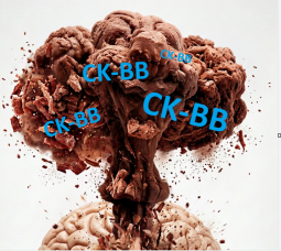 Ilustratie cu un creier uman care explodeaza si elibereaza enzima ck-bb in caz de accident vascular cerebral avc